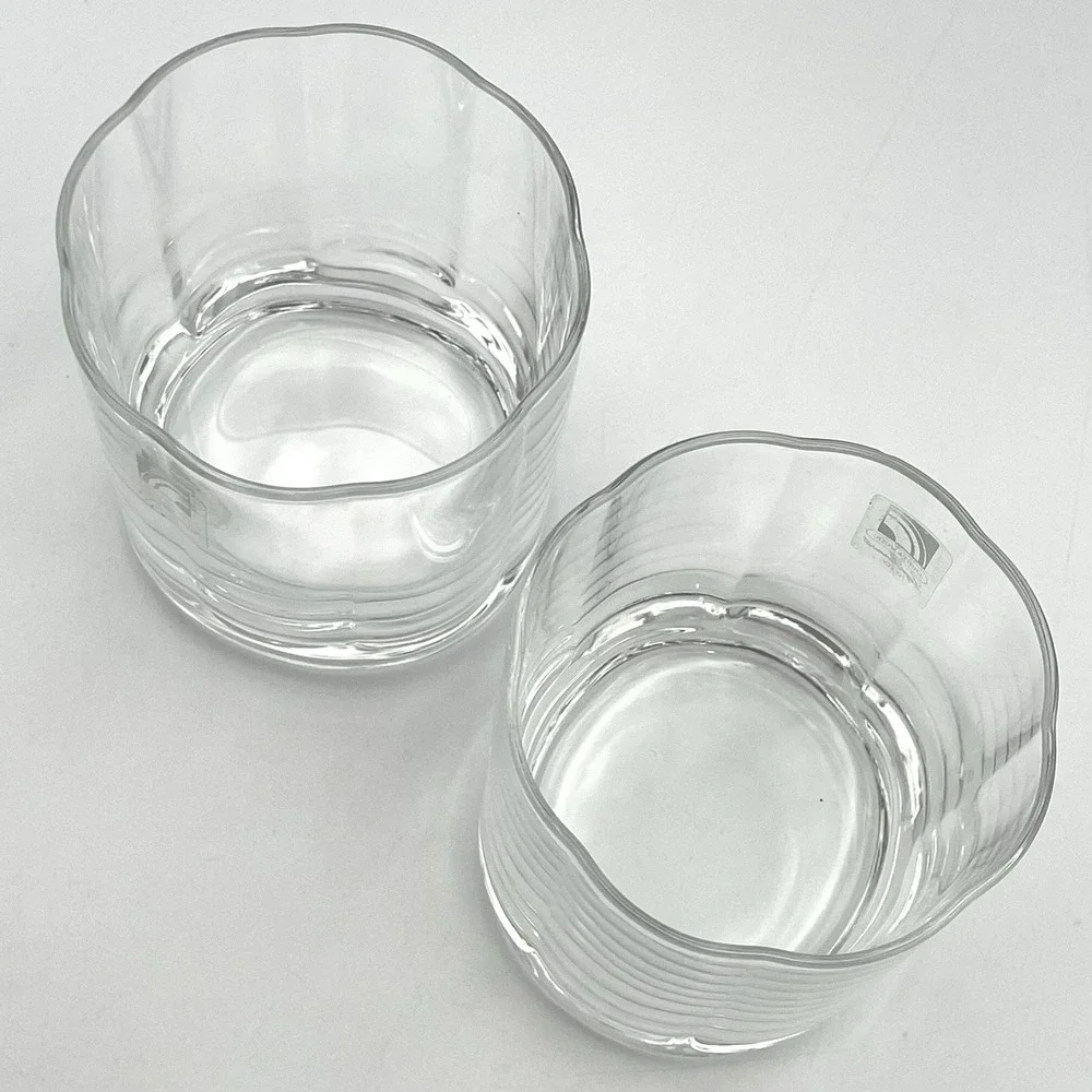 Luigi Bormioli Light & Music Italy Whiskey Glasses Set of‎ 2 Oval Base Tumblers